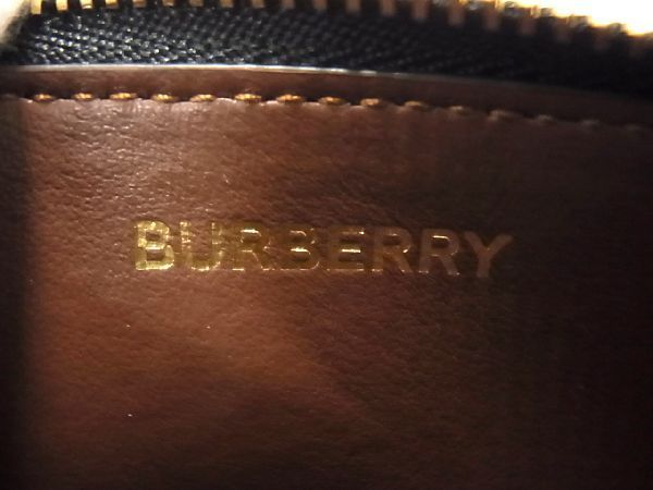 # как новый # BURBERRY Burberry TB монограмма PVC кольцо для ключей имеется ячейка для монет монета perth кошелек бумажник оттенок коричневого AI7426aZ