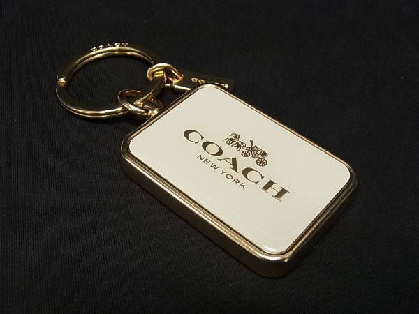 # new goods # unused # COACH Coach bag charm key holder men's lady's ivory series × gold group BC4646sZ