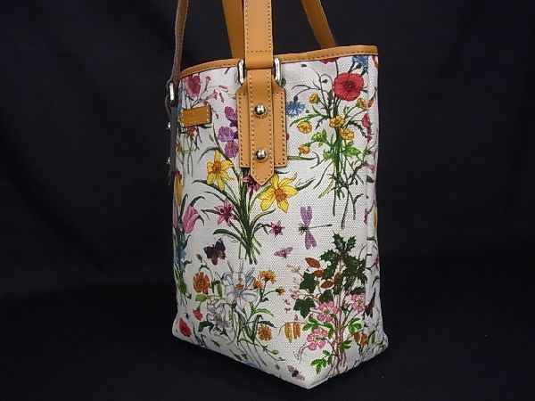 □極美品□ GUCCI グッチ 257250 フローラ キャンバス×レザー