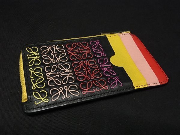 1円 LOEWE ロエベ リピートアナグラム レザー コインケース カード