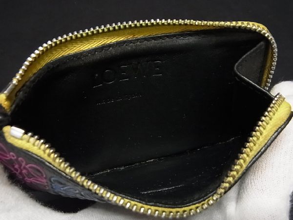 1円 LOEWE ロエベ リピートアナグラム レザー コインケース カード