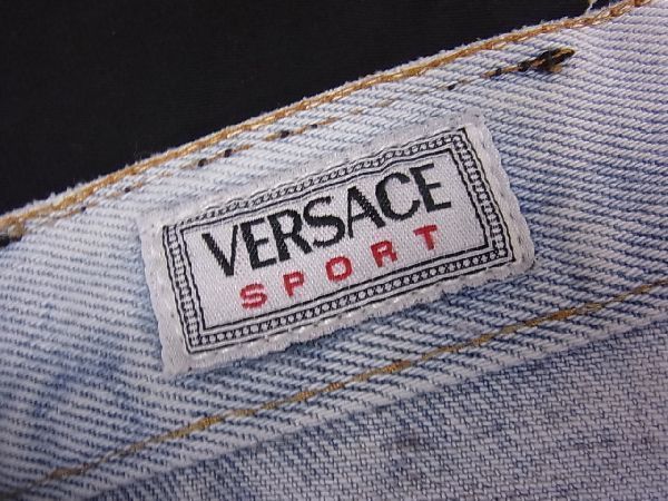 ■美品■ VERSACE SPORT ヴェルサーチスポーツ メデューサ コットン100％ ボタンフライ 長ズボン サイズ36 洋服 ライトブルー系 S1843Kh_画像5