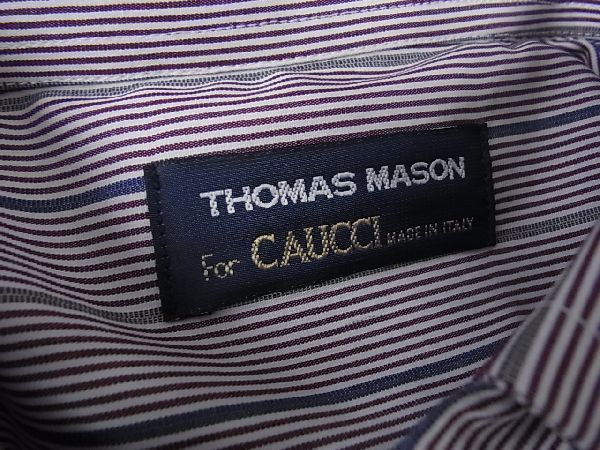 ■新品同様■ THOMAS MASON トーマスメイソン イタリア製 ストライプ柄 Yシャツ トップス 長袖 Mサイズ メンズ マルチカラー I7422WG_画像2