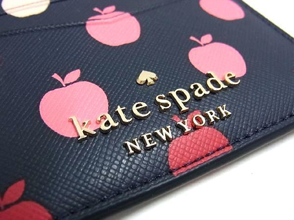 ■新品■未使用■ kate spade ケイトスペード K8297 PVC アップル リンゴ カードケース カード入れ レディース ネイビー系 BC4652アZ_画像4