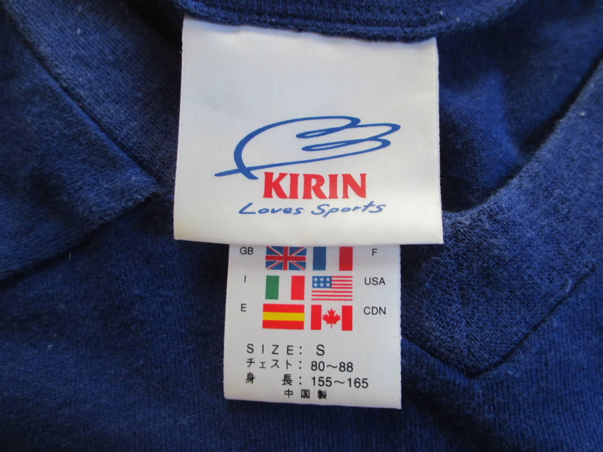 送料180円 KIRIN adidas 半袖 サッカー 日本代表 ロゴマーク プリント Tシャツ S M 身幅50cm キリン アディダス_画像3