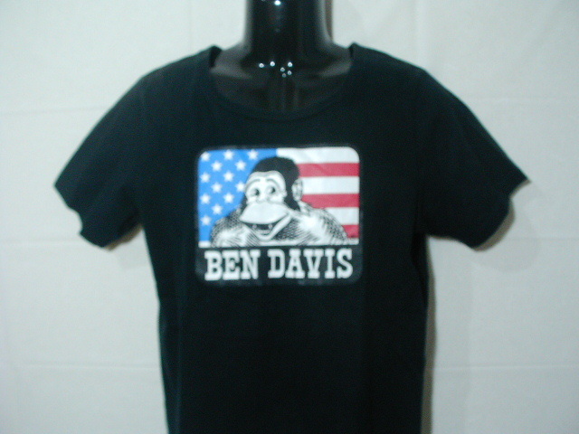 ssy5887 BEN DAVIS 半袖 Tシャツ ブラック ■ フロント ロゴプリント ■ クルーネック Lサイズ 綿100 ベンデイビス_画像3