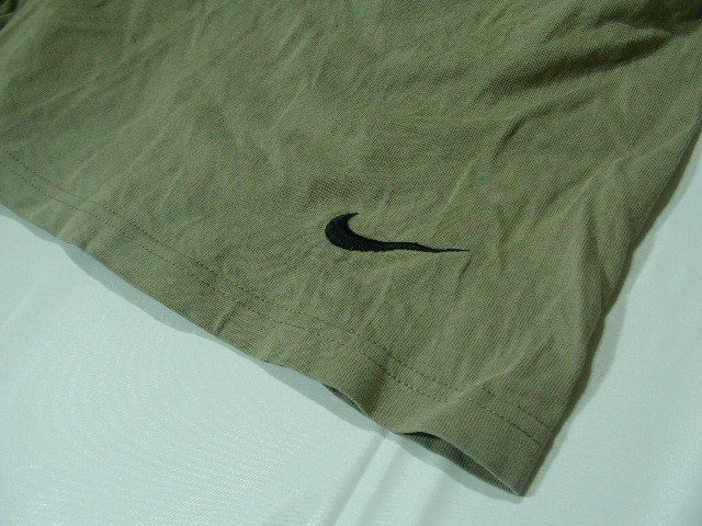 ssy5941 NIKE ナイキ カットソー ショートパンツ カーキ系 ■ ウエスト総ゴム ■ 無地 ロゴ刺繍 大きいサイズ XLの画像6