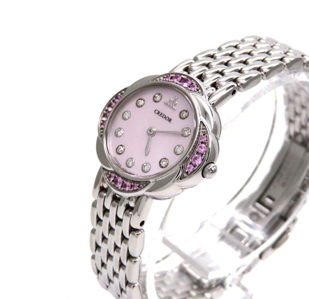 SEIKO】セイコー 時計 'クレドールシグノ' ピンクサファイア 11P