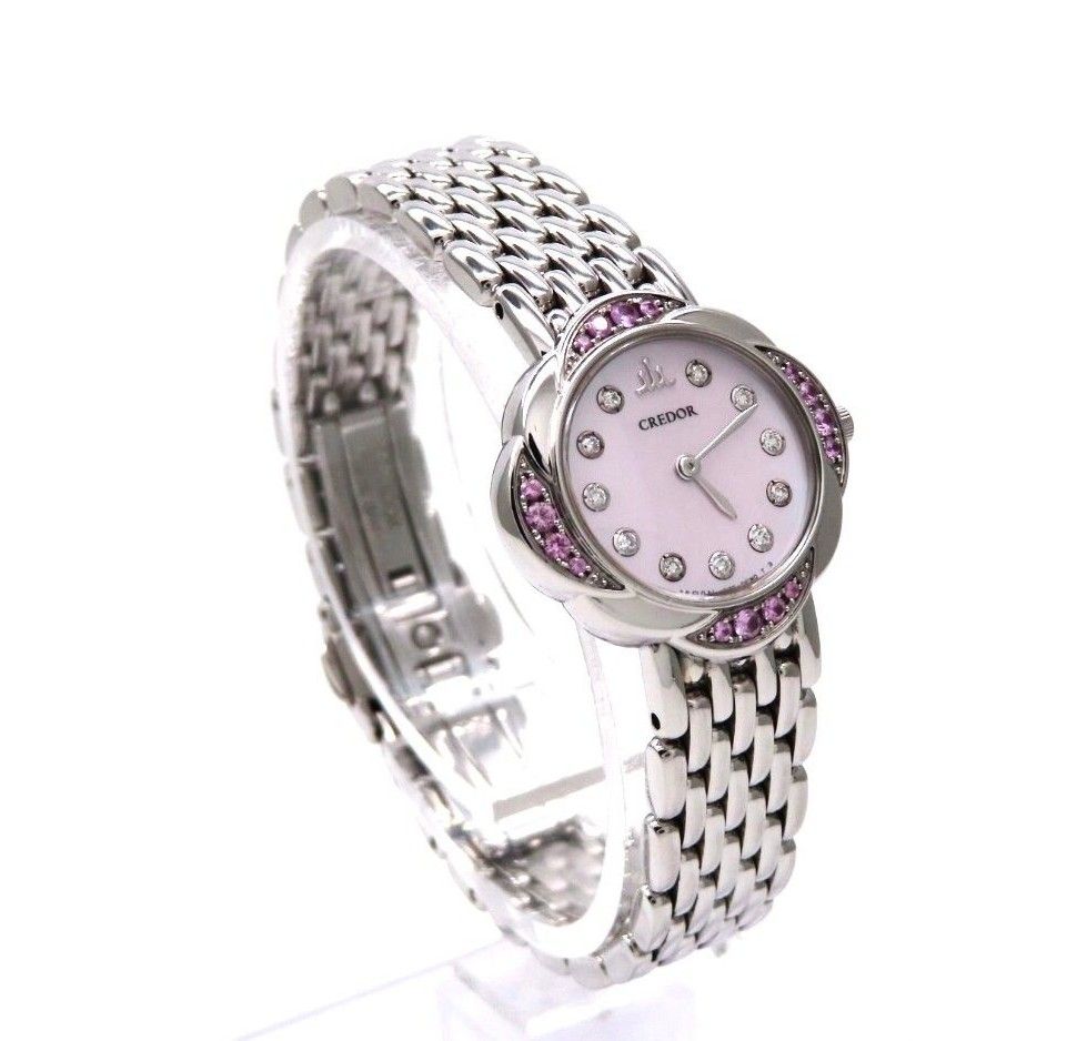 SEIKO】セイコー 時計 'クレドールシグノ' ピンクサファイア 11P