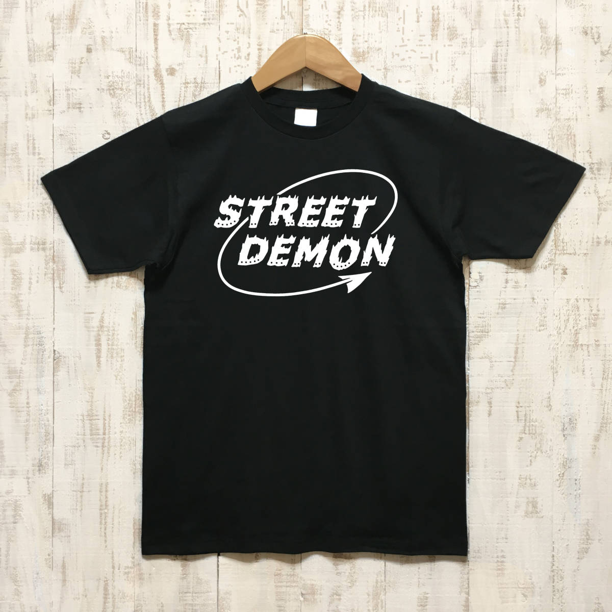 ■ STREET DEMON Tシャツ■Lサイズ（ブラックxホワイト）アメリカ　アメ車　DODGE DEMON MOPAR モパ－　デーモン_画像1