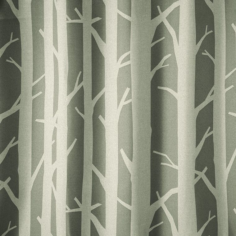 カーテン 遮光 3級 幅100×丈200cm (2枚組）白樺 木 植物 掃出窓 日本製 ナチュラル おしゃれ 洗える 形状記憶 グレー ベージュ グレージュ_画像5