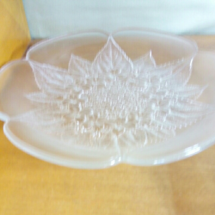 昭和レトロ■ホヤクリスタル 花柄 ガラス パーティセット 大皿 中皿_画像4