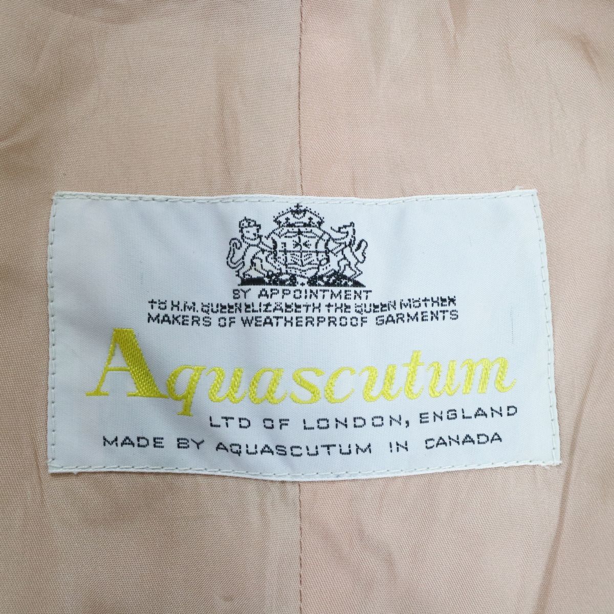 ■Aquascutum アクアスキュータム ステンカラーコート ロング丈 フォーマル アウター ベージュ (Lサイズ相当) 中古 古着 M2160の画像9