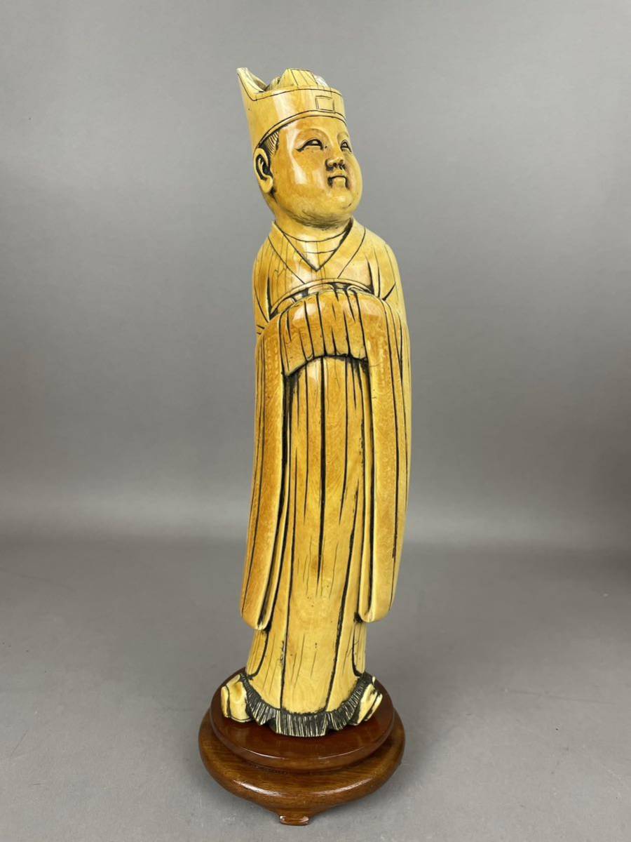 マンモス ? 象牙風 人物像 唐天宝三年 緻密彫刻 香道具 置物 時代物