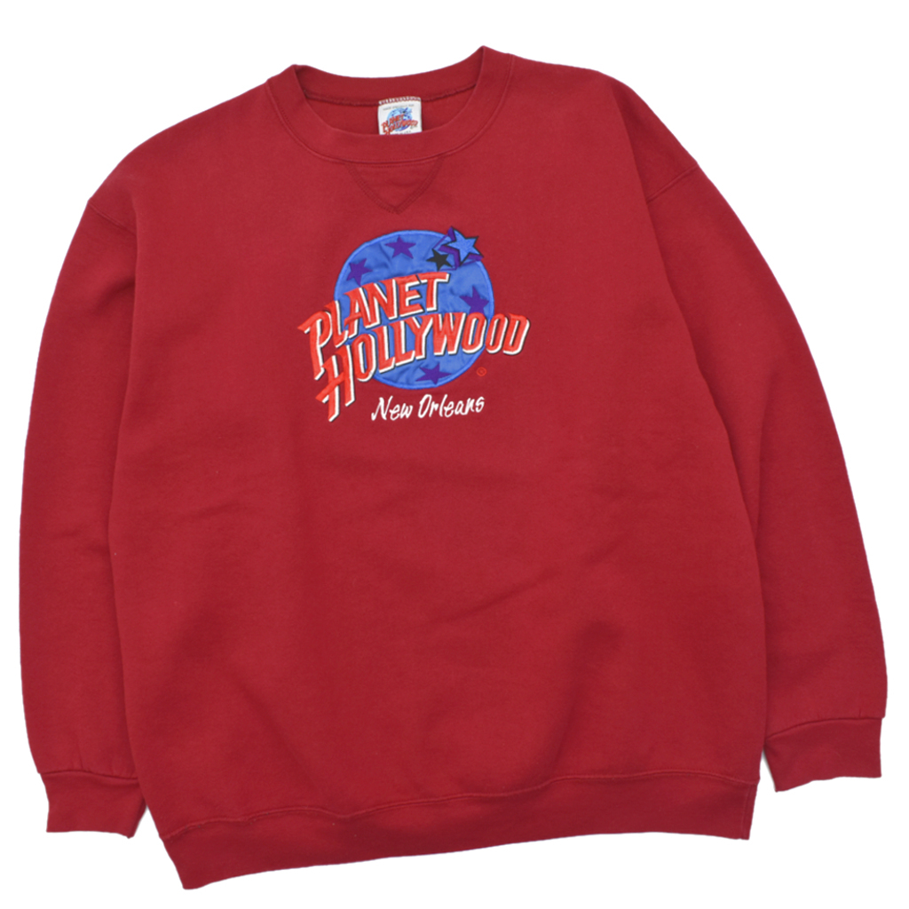 90s USA製 ビンテージ PLANET HOLLYWOOD プラネット ハリウッド New Orleans ニューオーリンズ スウェット シャツ size.XL_画像1