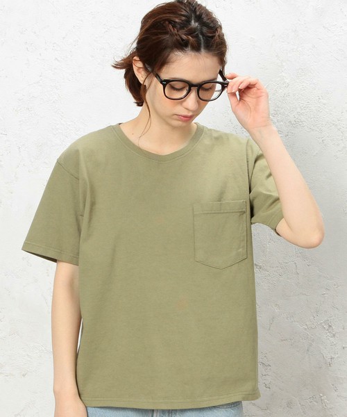 ☆新品 ユナイテッドアローズ×グッドウェア シャツ カットソー カーキ Ｍ green label relaxing コットン ビッグシルエット オリーブ_画像1