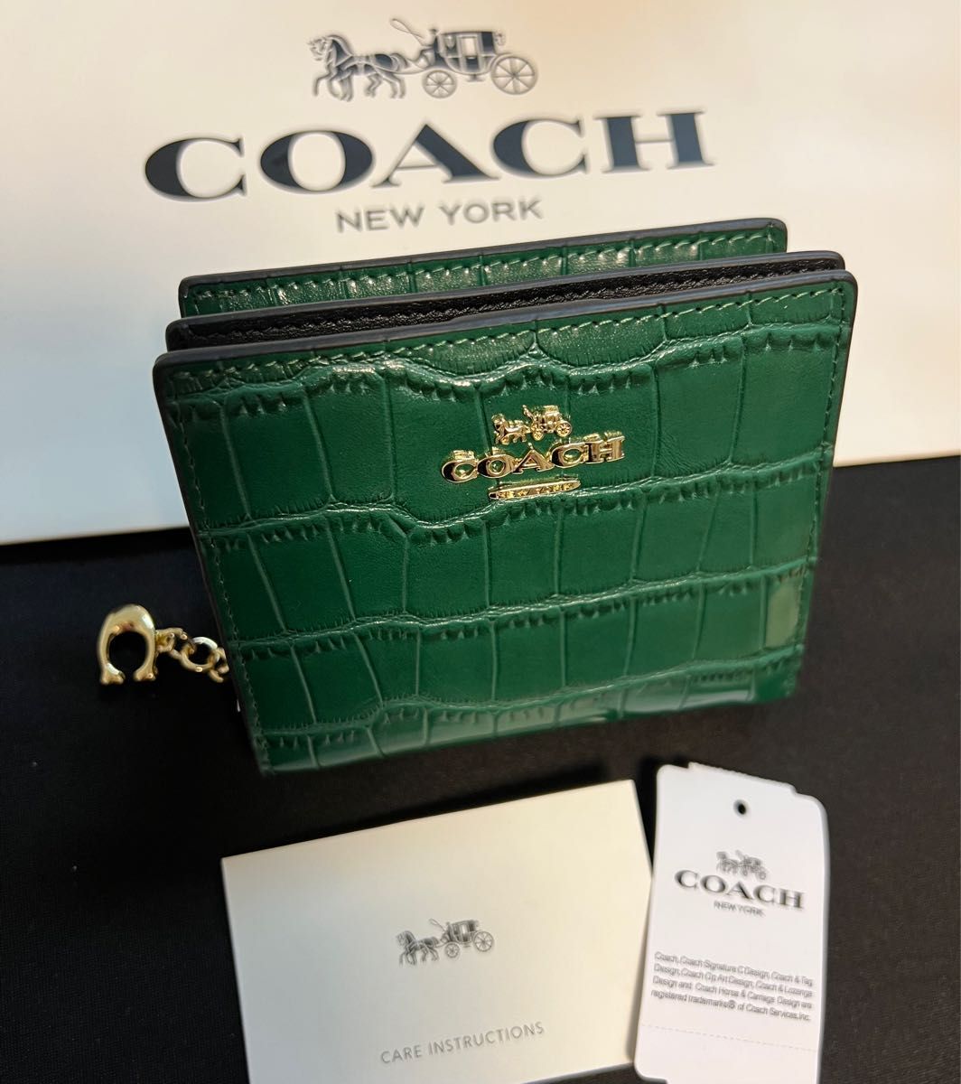 アルパカゆー☆ 様専用 COACH コーチ グリーンの財布2個組セット-