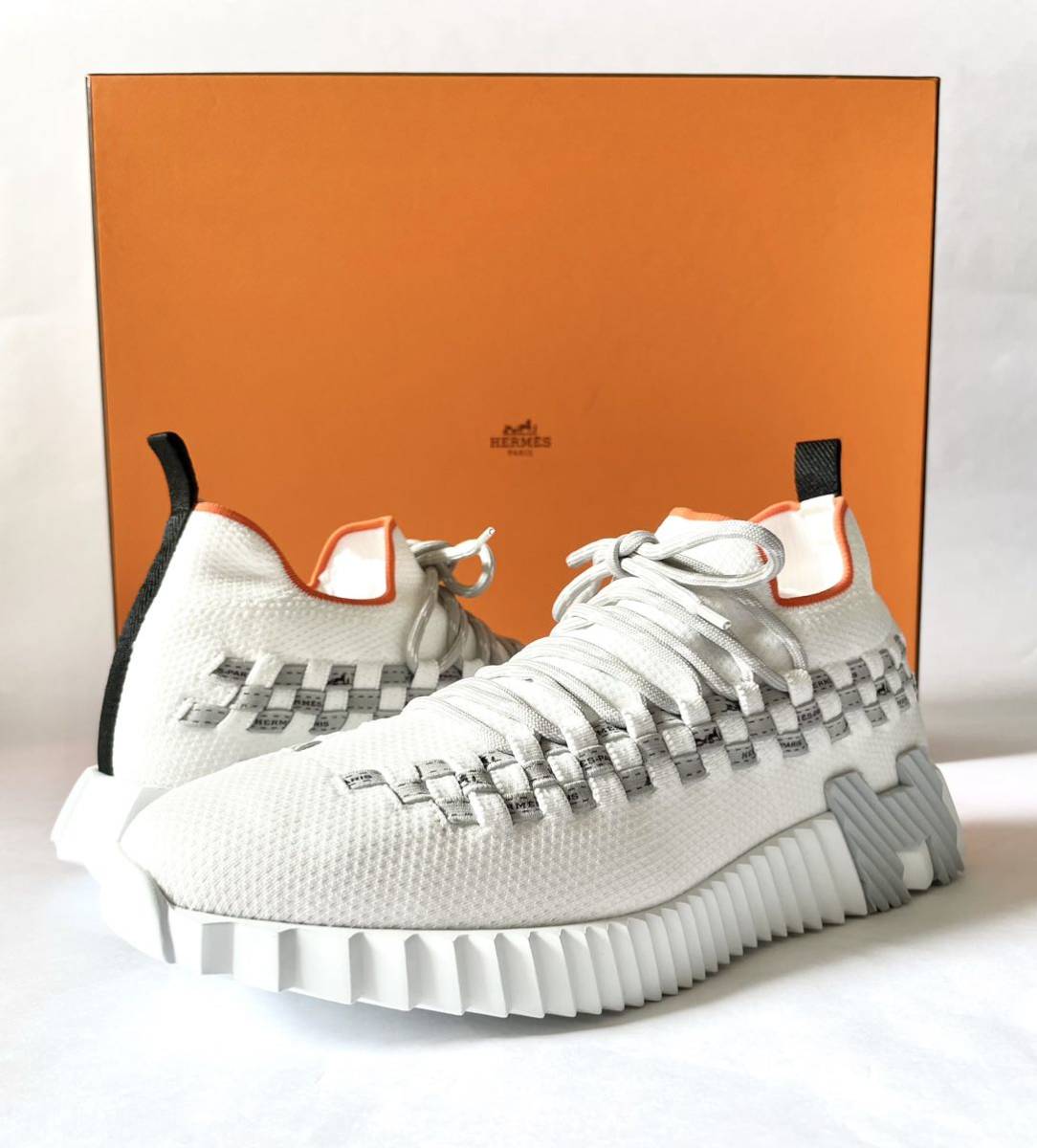 HERMES FLEX Sneaker Italy エルメス フレックス スニーカー メンズ ニットスニーカー スリッポン シューズ イタリア製  未使用 正規品