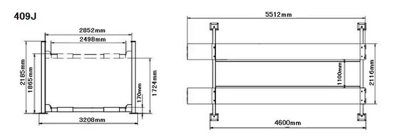 4 pillar lift * car lift *PEAKLIFT409J 4ton*pi- Cliff to* tool depot 