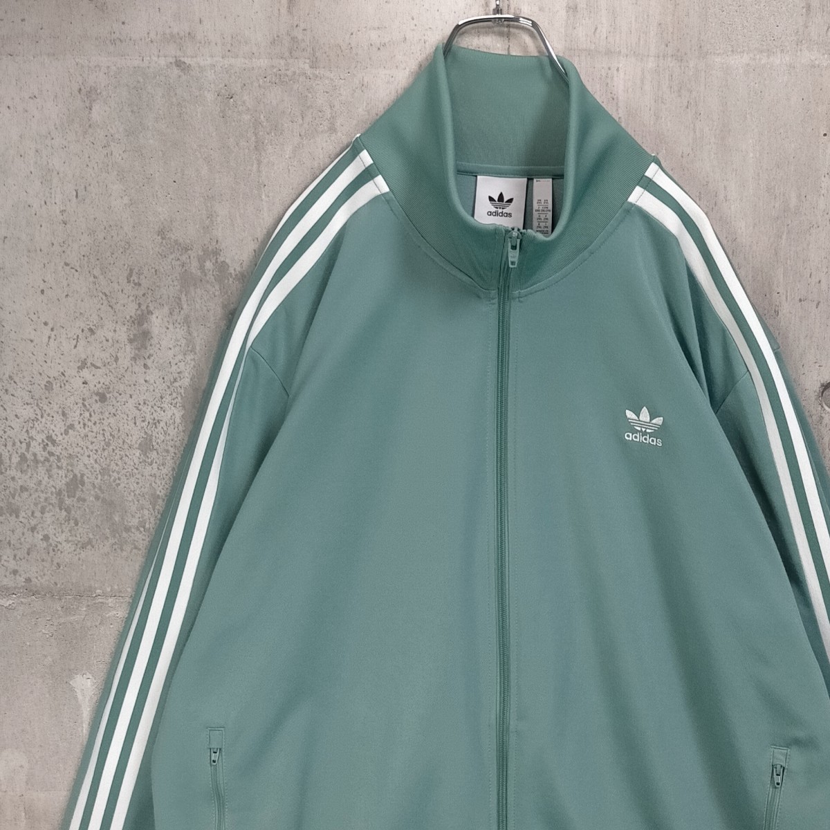 激レア配色 5XL adidas アディダス トラックジャケット 緑 白 ロゴ-