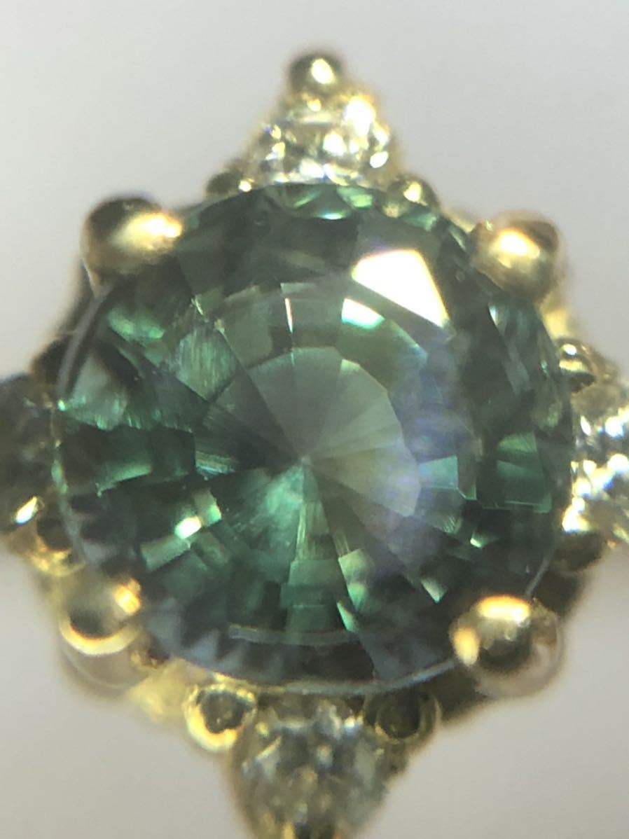 60倍ルーペクリーン】K18YG 天然アレキサンドライト リング 0.22ct