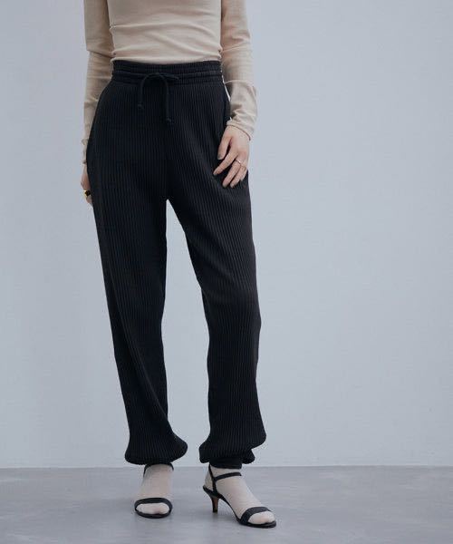 Baserange SWEAT PANTS ベースレンジ リブ パンツ ブラック