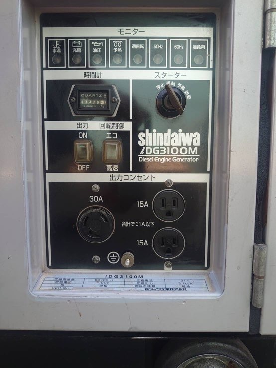 ( prompt decision ) Shindaiwa * generator * inverter * eko *iDG3100M*2379 hour * diesel 