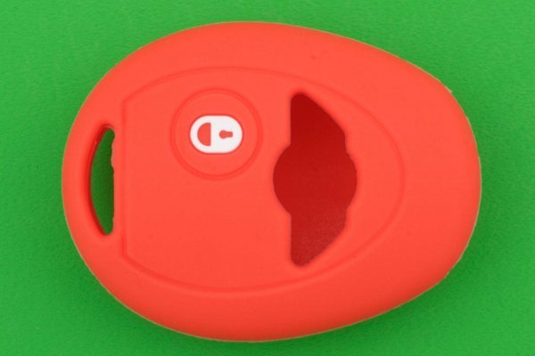 BMW MINI★2ボタン・キーレスリモコン用シリコン保護カバーケース 　 赤色_画像1