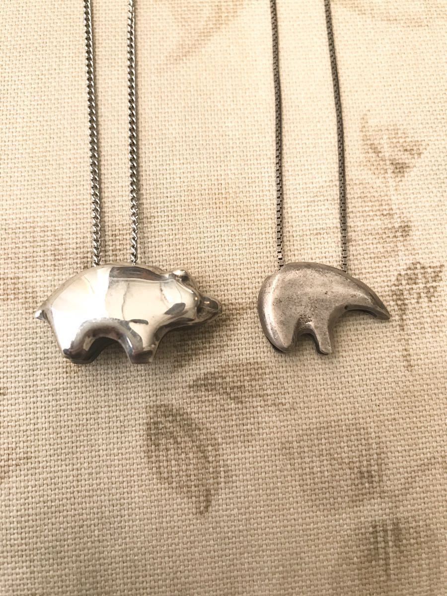  pig pig pig bear bear Bear -.bakneitib Indian silver silver silver made 925 pendant necklace top head 