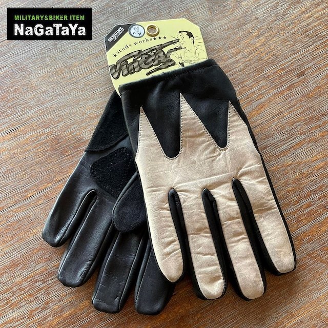 Vin&Age VG20AW NAUGHTY cow leather na- tea Short glove L size black SHAPE sharp gloves Biker glove 