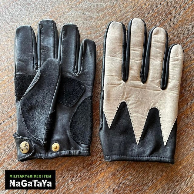 Vin&Age VG20AW NAUGHTY cow leather na- tea Short glove L size black SHAPE sharp gloves Biker glove 