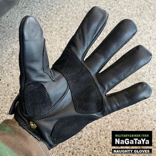 Vin&Age VG20AW NAUGHTY cow leather na- tea Short glove L size black SHAPE sharp gloves Biker glove 