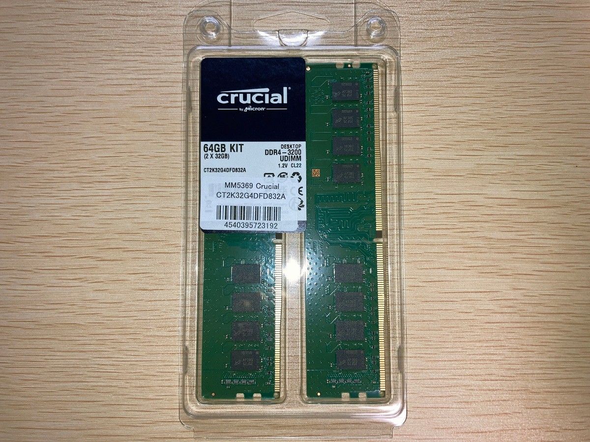 □新品・保証有□Crucial CT2K32G4DFD832A PC4-25600 DDR4-3200 64GB