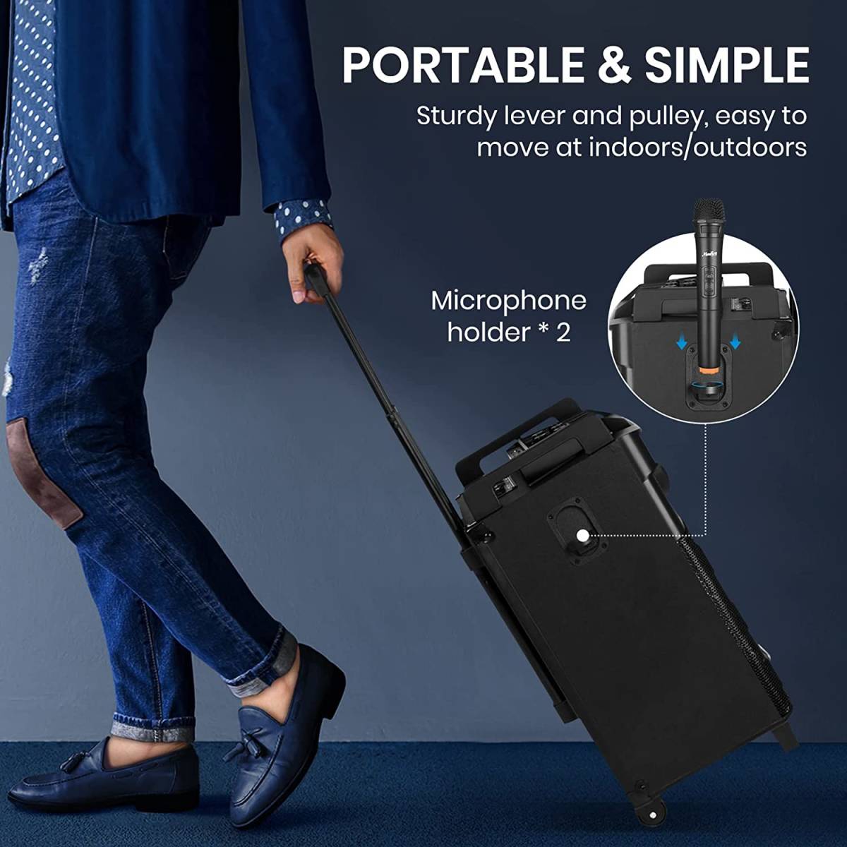 Moukey ワイヤレスマイク スピーカーセット 10インチサブ Moukey ワイヤレスマイク スピーカーセット 10インチサブ