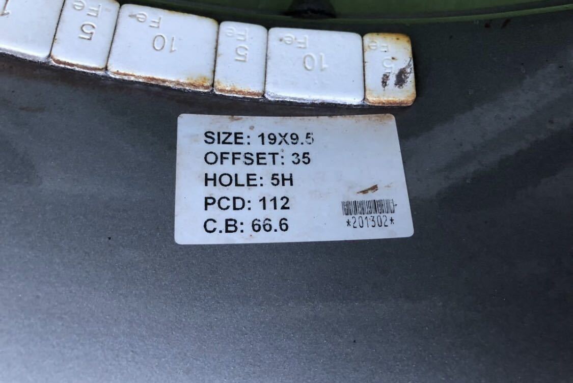 ベンツ 3本タイヤホイール 1本 (19x8.5) (225/35 ZR19) 2本(19x9.5) (265/30ZR 19) 19インチ オフセット 35 PCD 112_画像8