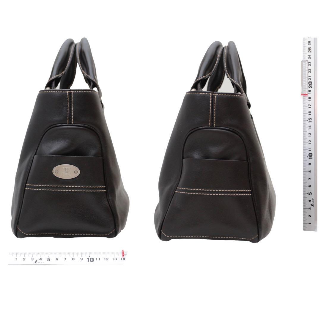 良品】CELINE ブギーバッグ ハンドバッグ ダークブラウン×シルバー金具