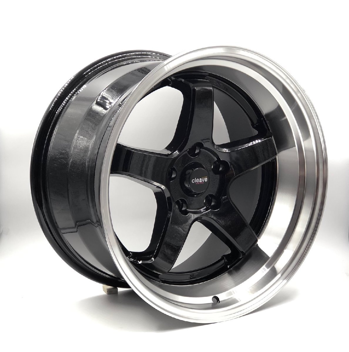 CLEAVE RACING FL53 18x9.5J +18 / 18x10.5J +15 5H-114.3 ブラック/マシンド 各2本 計4本セット_画像2