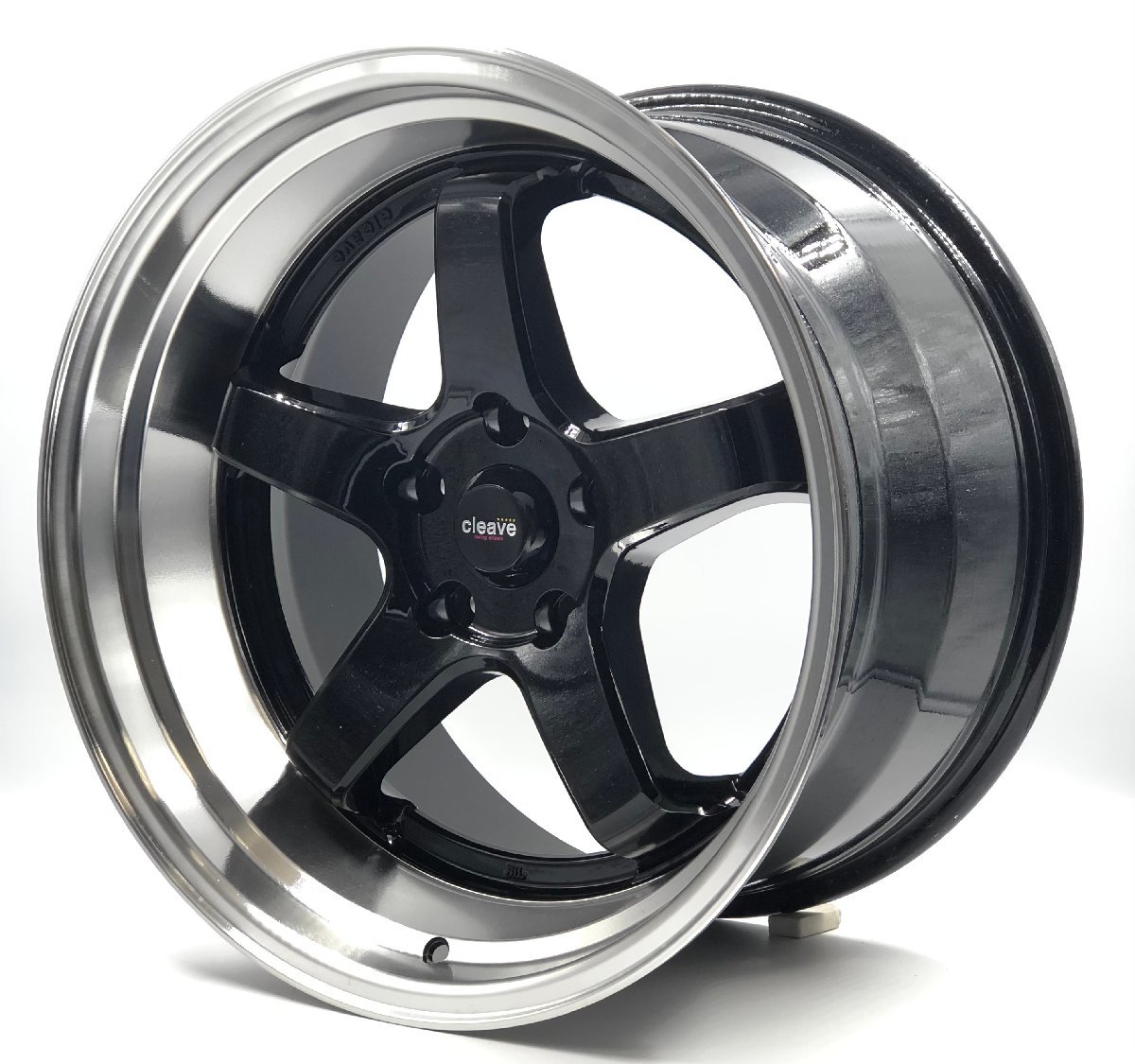 CLEAVE RACING FL53 18x9.5J +18 / 18x10.5J +15 5H-114.3 ブラック/マシンド 各2本 計4本セット_画像1