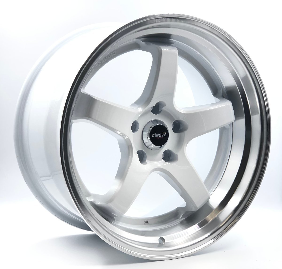 CLEAVE RACING FL53 18x9.5J +18 5H-114.3 ホワイト/マシンド 2本