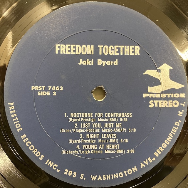 ●即決LP Jaki Byard / Freedom Together prst7463 j36105 米オリジナル、紺右Trident Stereo DBH/ORT-1刻印 ジャッキー・バイアード_画像2