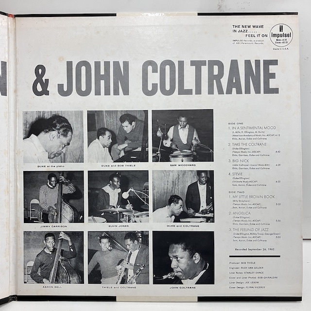 ●即決LP Duke Ellington / & John Coltrane j36260 米盤、赤黒、LW手書き/Bellsound機械 刻印 デューク・エリントン_画像5