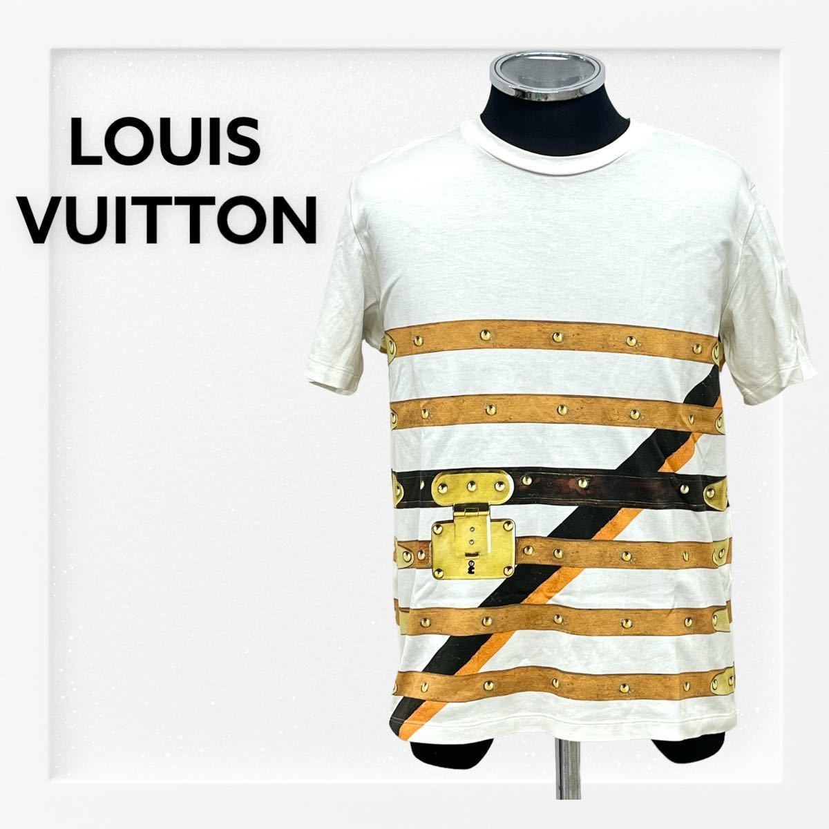 高級 LOUIS VUITTON ルイヴィトン 18AW ポップアップストア限定 トランクプリント 半袖 Tシャツ レディース FFTS79IRG_画像1