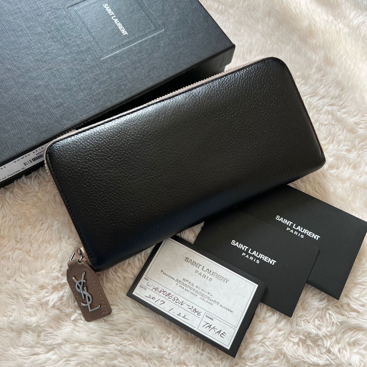 極上美品 saintlaurent イヴサンローラン 長財布 ラウンドファスナー