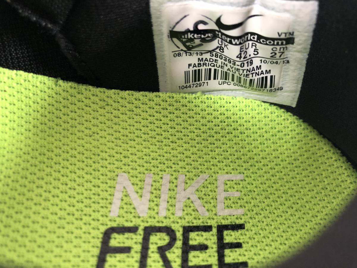 Nike Free 3.0 V5 Black/Summit 580393-019 27cm ナイキ ランニングシューズの画像3