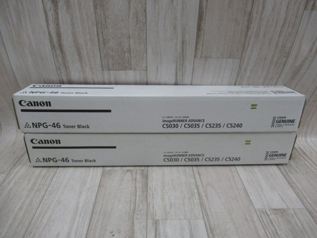 DT 651)未使用品 Canon キャノン トナーカートリッジ NPG-46 (ブラック) 2本セット 純正トナー_画像1