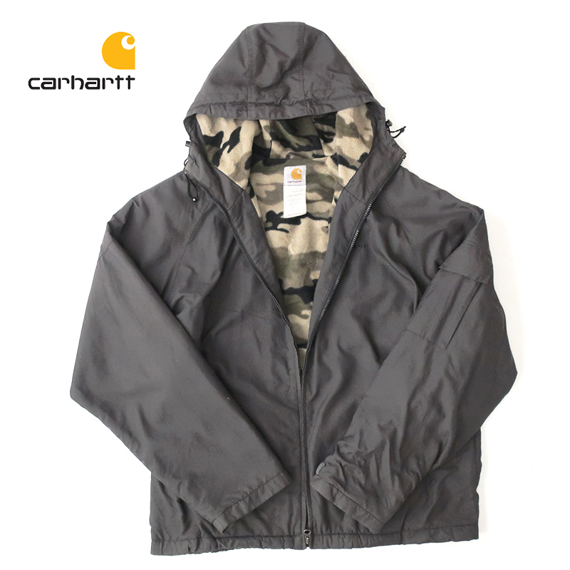 carhartt カーハート 迷彩柄フリース裏地 ナイロンブルゾン　ブラック(M)_画像1