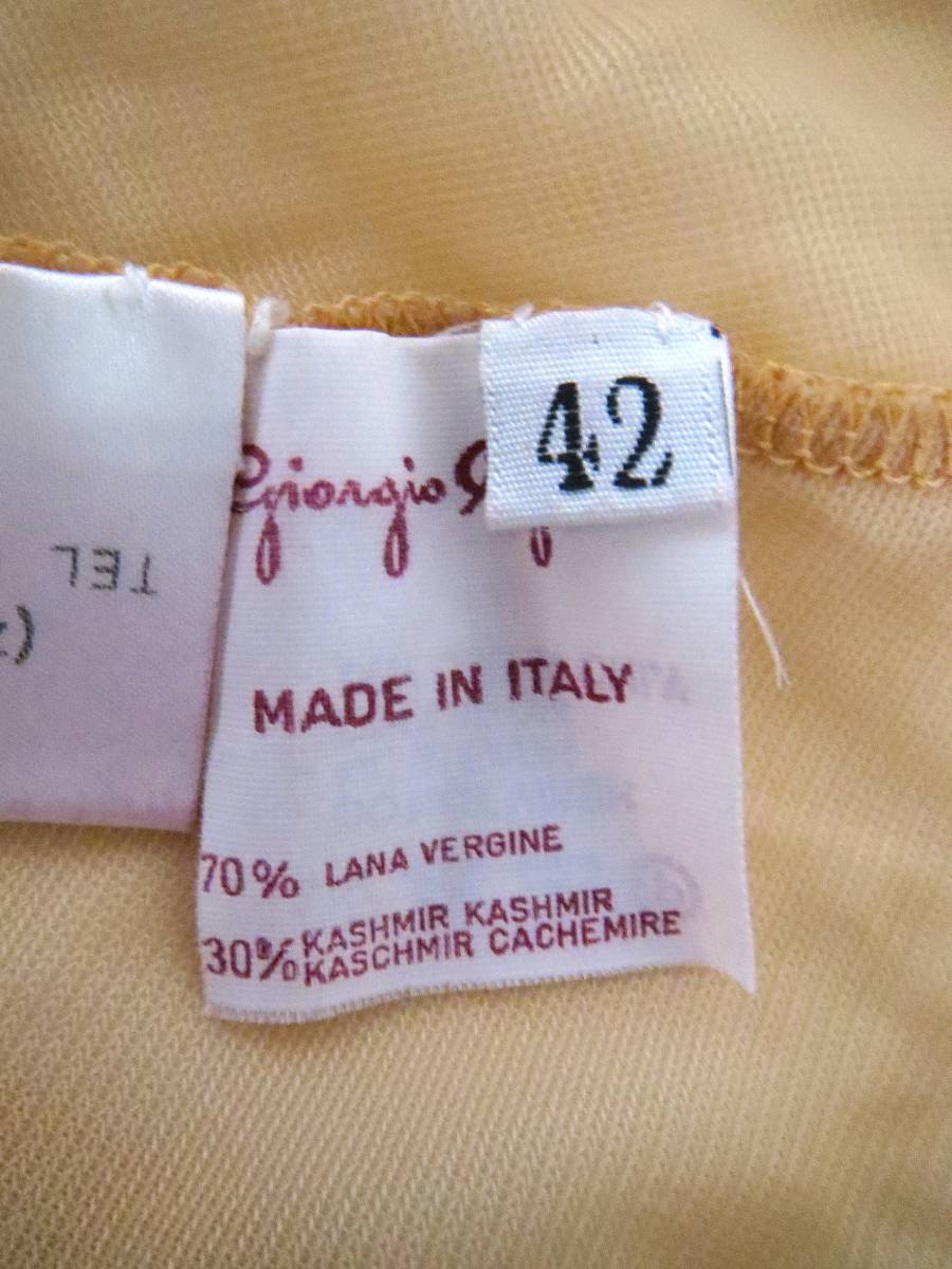 二点落札で送料無料！ イタリア製 PRECIOUS プレシャス　ベージュ シースルー ワンピース　42　ひざ丈　スカート　M_画像6