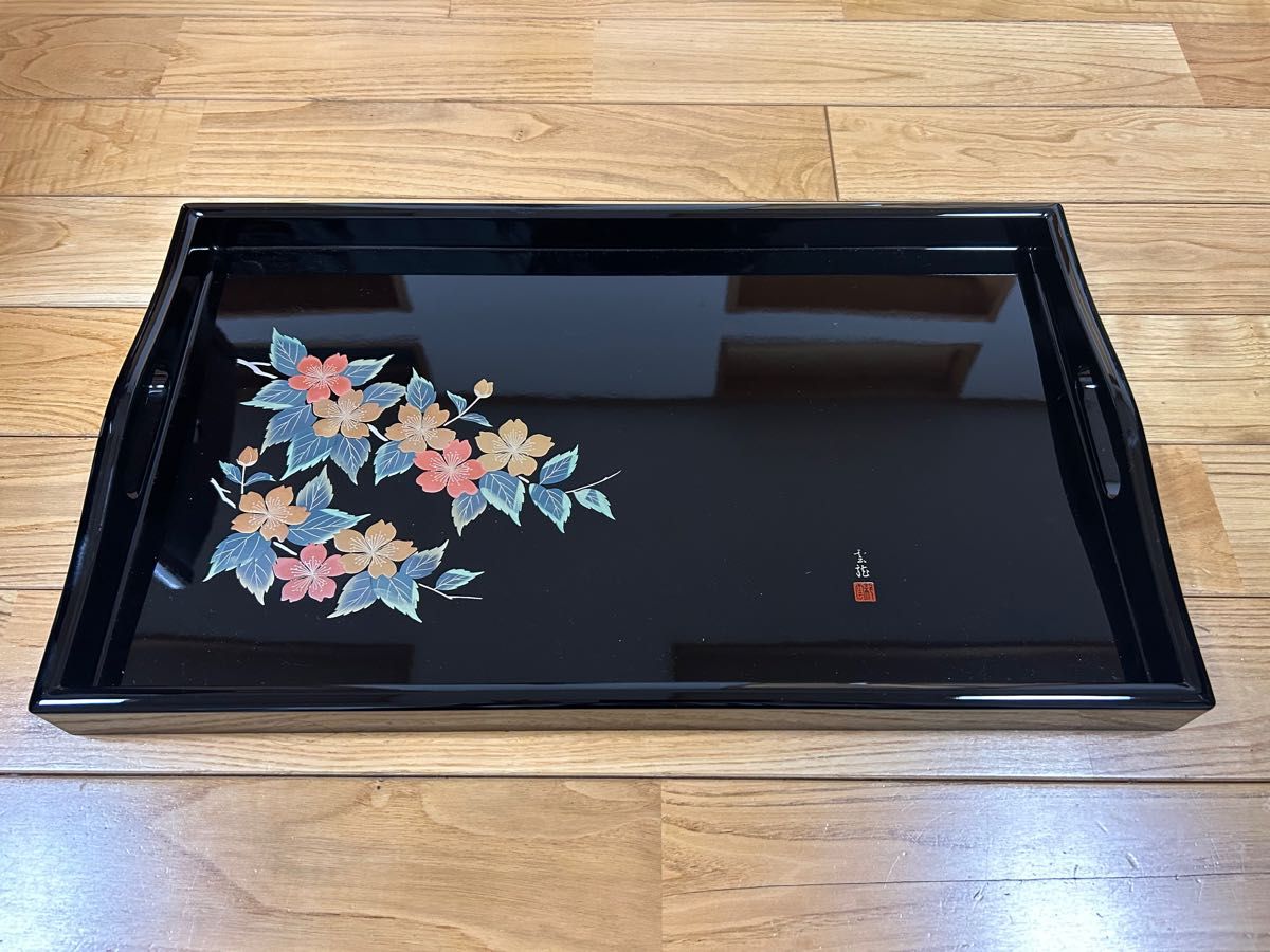 値下げ 会津塗 お盆 本金研蒔絵 漆器 漆芸 伝統工芸 新品未使用 値下げ 会津塗 お盆 本金研蒔絵 漆器 漆芸 伝統工芸 新品未使用