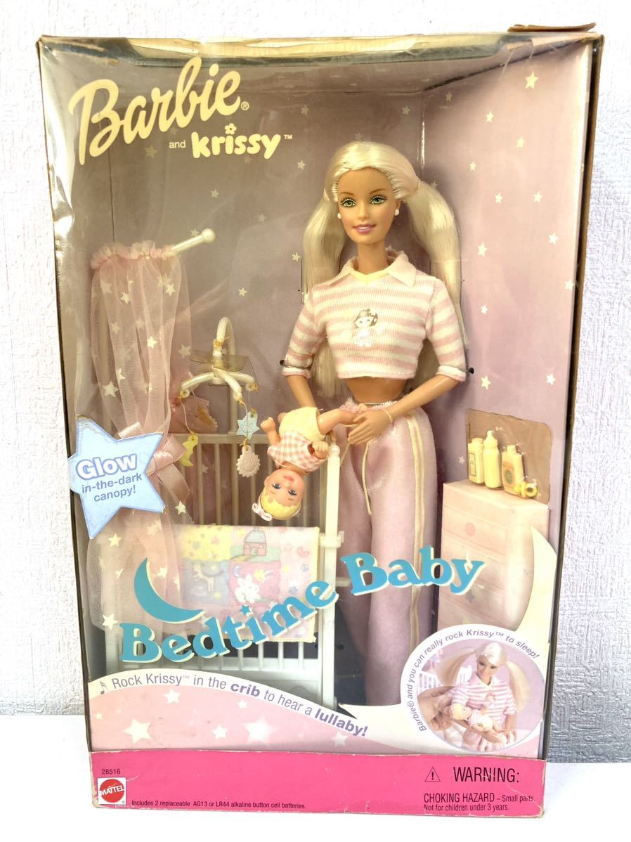 ☆ MATTEL マテル Barbie バービー 人形 bedtime babyキャリー 長期保管品 現状品 tt0202-1-6の画像1