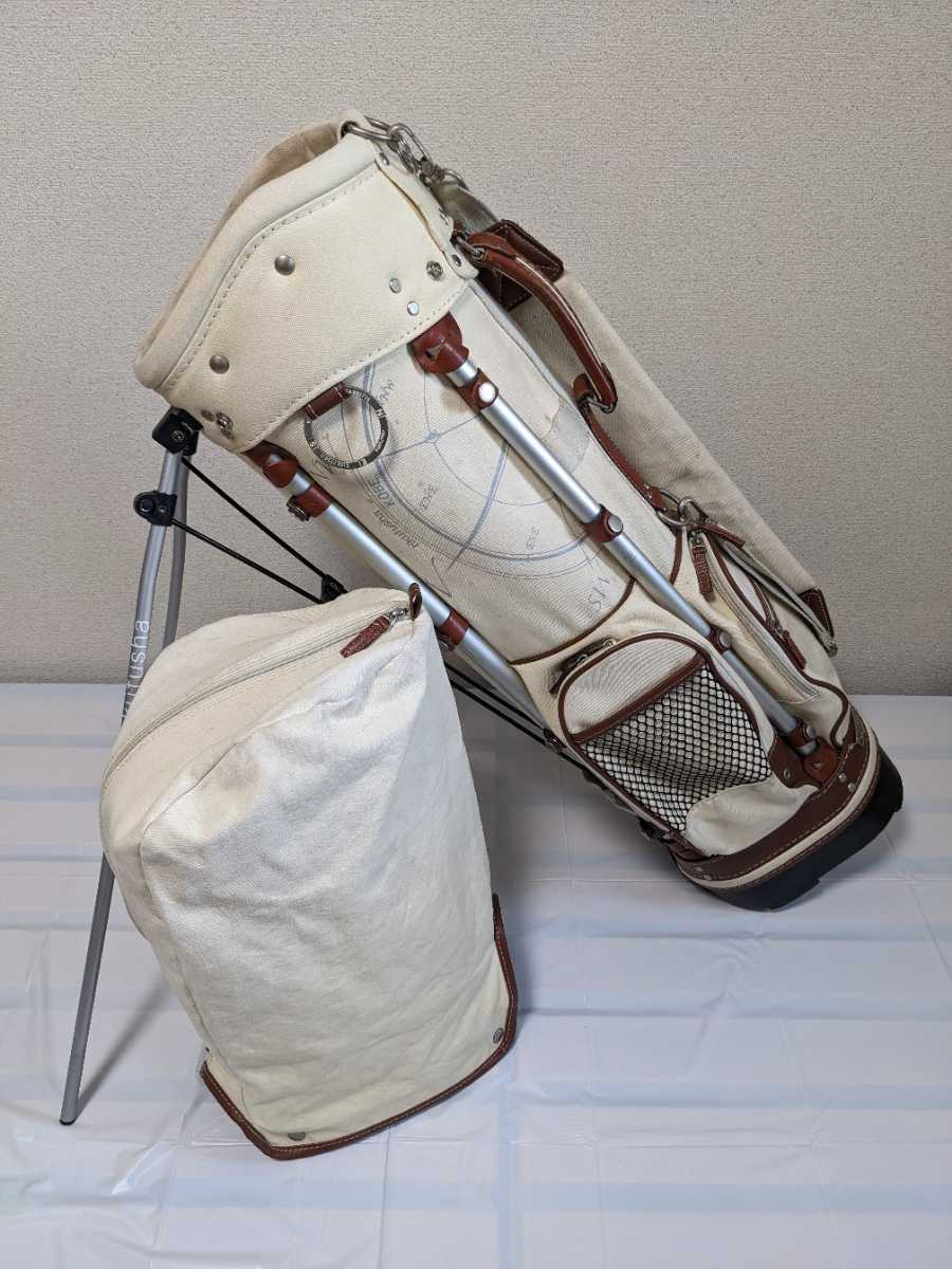 1万円値下 稀少・レア 六風舎 キャディバッグ 帆布 生成 1万円値下 稀少・レア 六風舎 キャディバッグ 帆布 生成